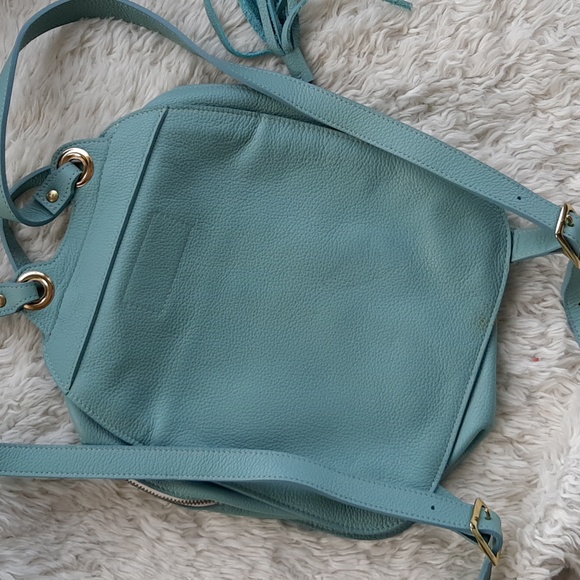 Lund Leather Co. Torquoise Leather Zippered Backpack - Picture 2 of 5